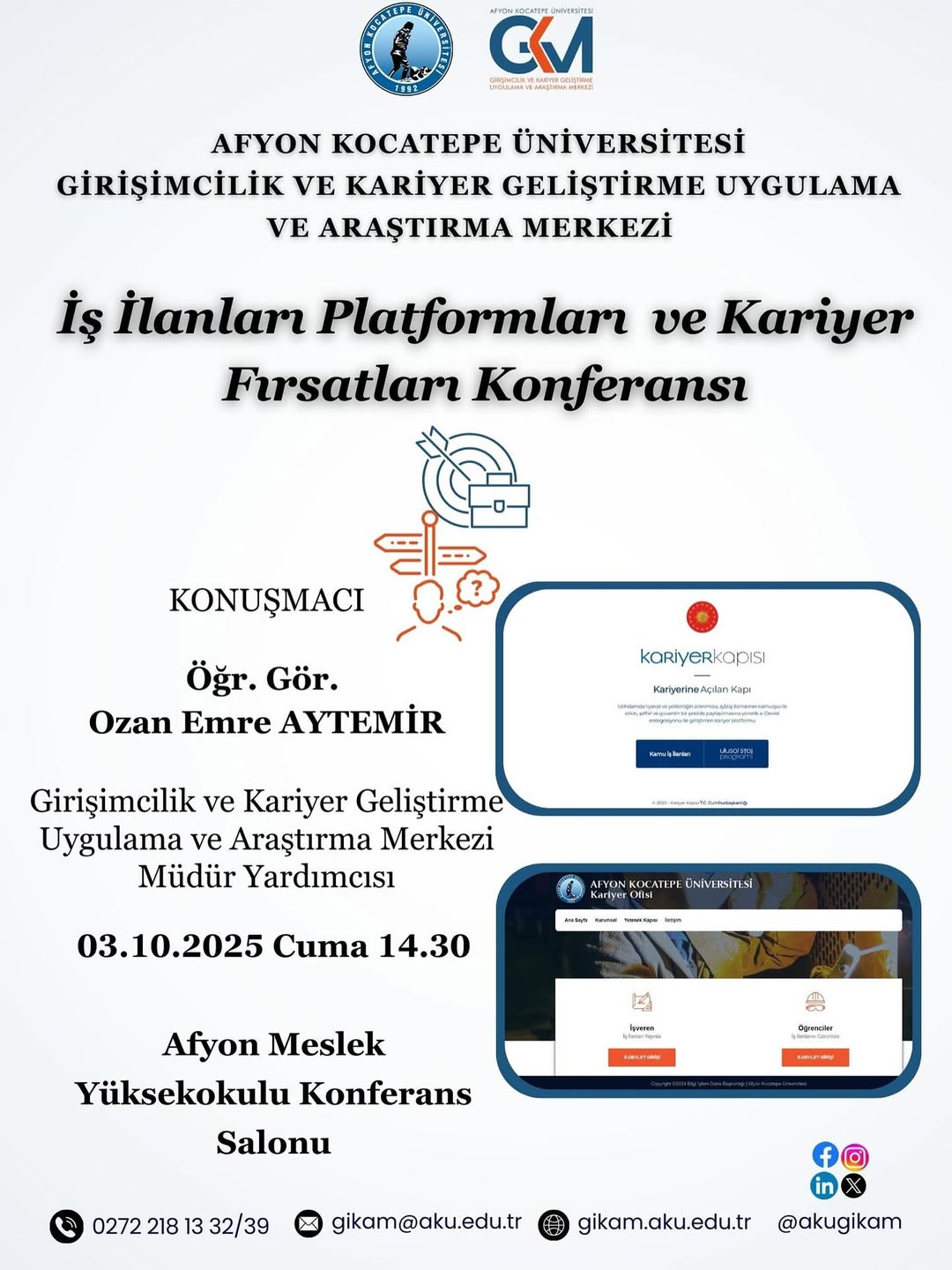 Afyon Kocatepe Üniversitesi'nde Kariyer Fırsatları Konferansı Düzenlendi