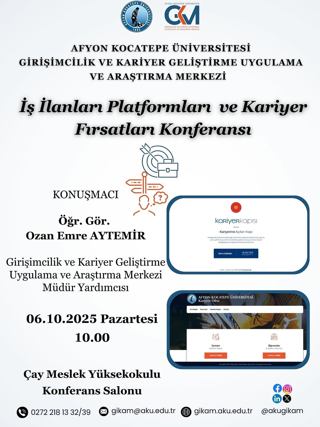 Afyon Kocatepe Üniversitesi'nde Kariyer Konferansı Düzenlendi