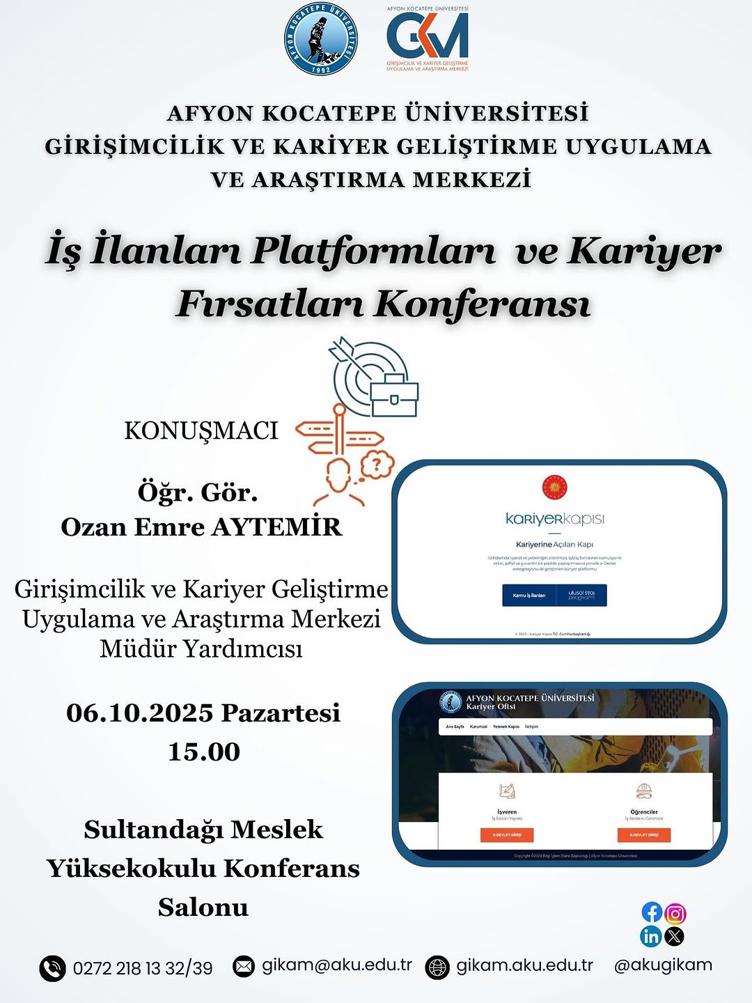 Afyon Kocatepe Üniversitesi'nde Kariyer Fırsatları Konferansı Düzenleniyor