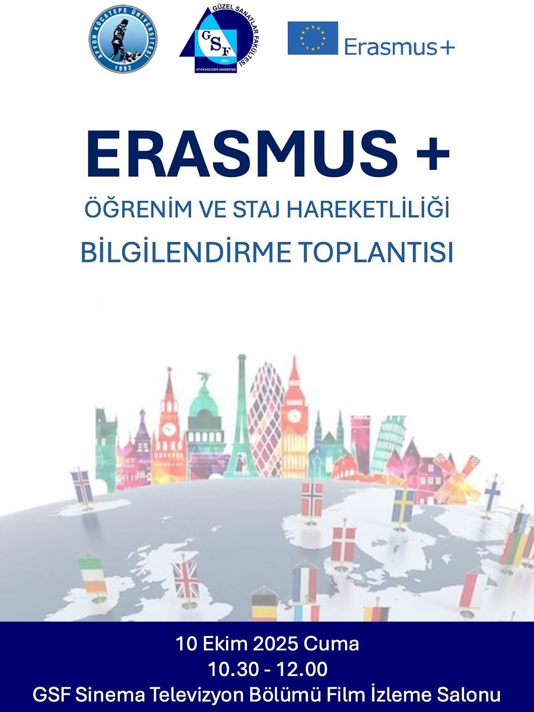 Afyon Kocatepe Üniversitesi'nde Erasmus Bilgilendirme Toplantısı Düzenlendi