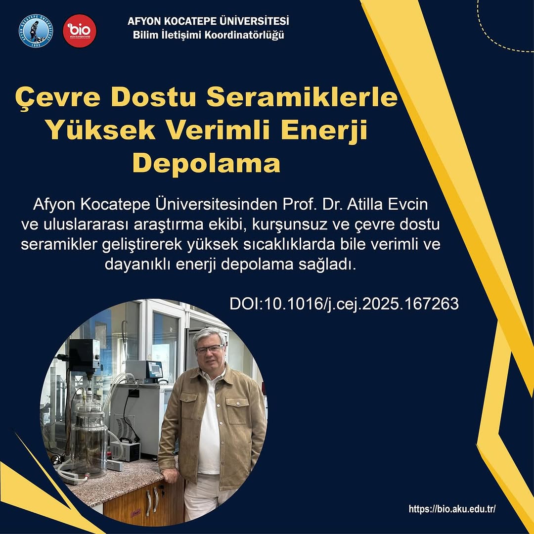 Afyon Kocatepe Üniversitesi, Çevre Dostu Seramiklerle Enerji Depolamada Çığır Açıyor