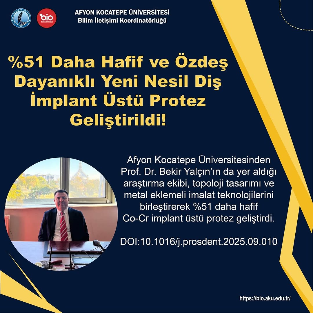 Yeni Nesil Diş İmplantı: 5 Kat Daha Hafif Protez Geliştirildi