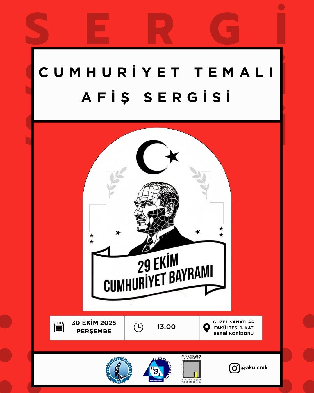 AKÜ Güzel Sanatlar Fakültesi'nde Cumhuriyet Temalı Afiş Sergisi Açıldı