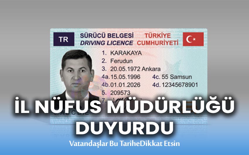 Nüfus Müdürlüğü Duyurdu 