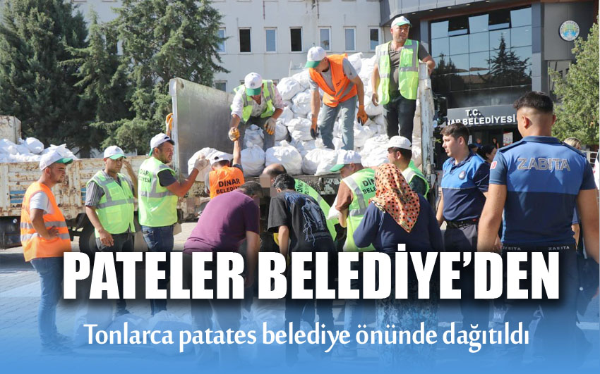 Dinar Belediyesi ihtiyaç sahiplerine patates dağıttı