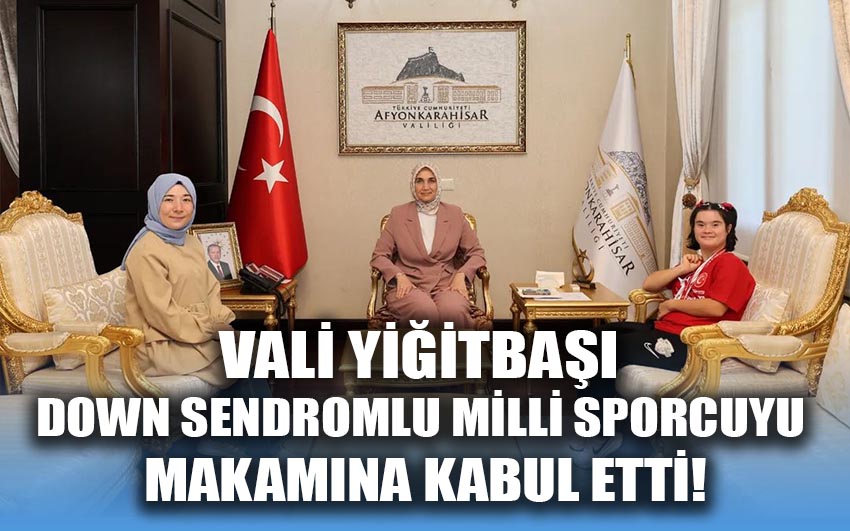 Afyonkarahisar Valisi Doç. Dr. Kübra Güran Yiğitbaşı, Milli sporcumuzu makamına kabul etti 