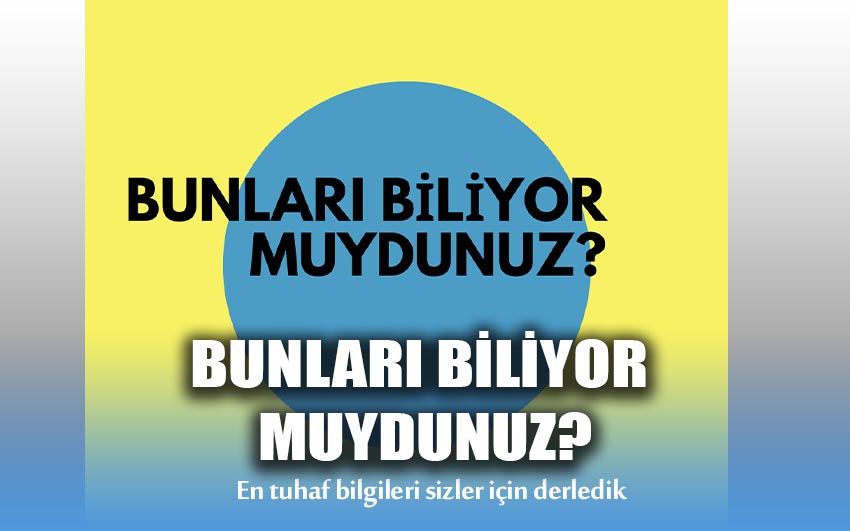 Bunları biliyor muydunuz?