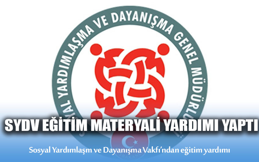 SYDV eğitim materyali yardımı yaptı