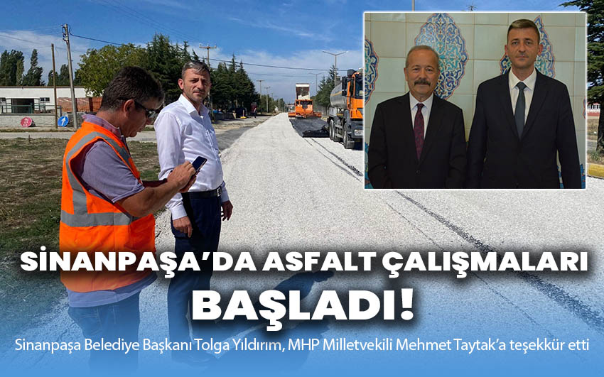 Sinanpaşa'da asfaltlama çalışmaları başladı!