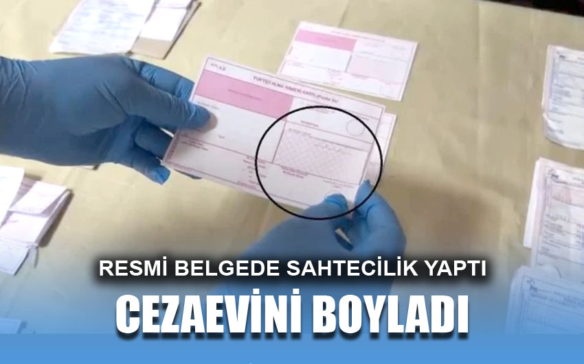 Resmi Belgede Sahtecilik yaptı; Cezaevini boyladı