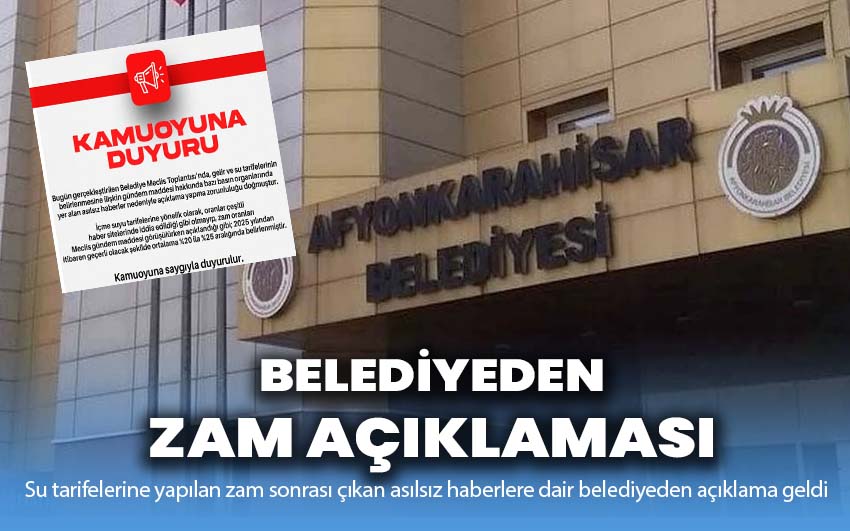  Afyonkarahisar Belediye Meclisi'nde su tarifelerine zam açıklaması