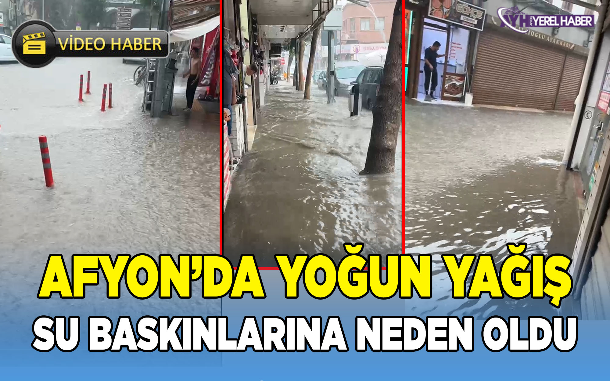 Afyon'da bir çok yerde su baskınları meydana geldi