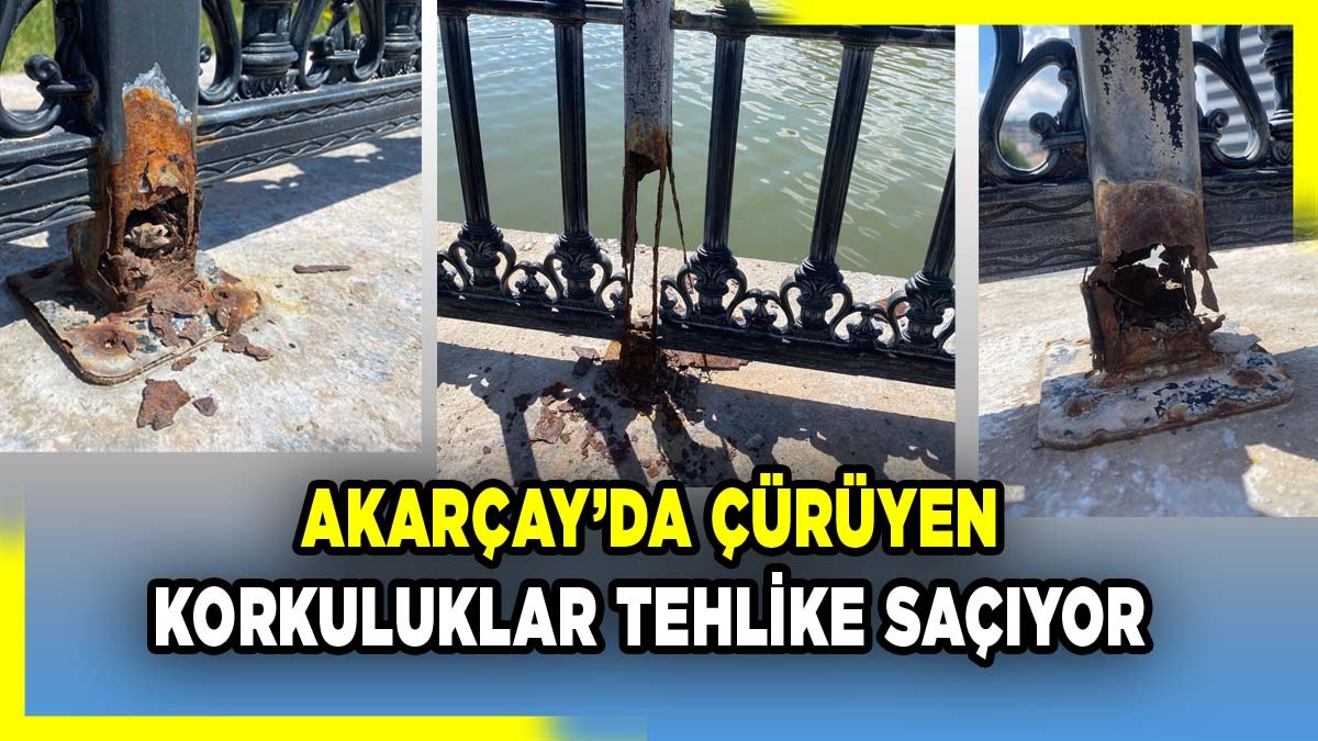 Afyon'da Akarçay kenarında Çürüyen Korkuluklar Tehlike Saçıyor