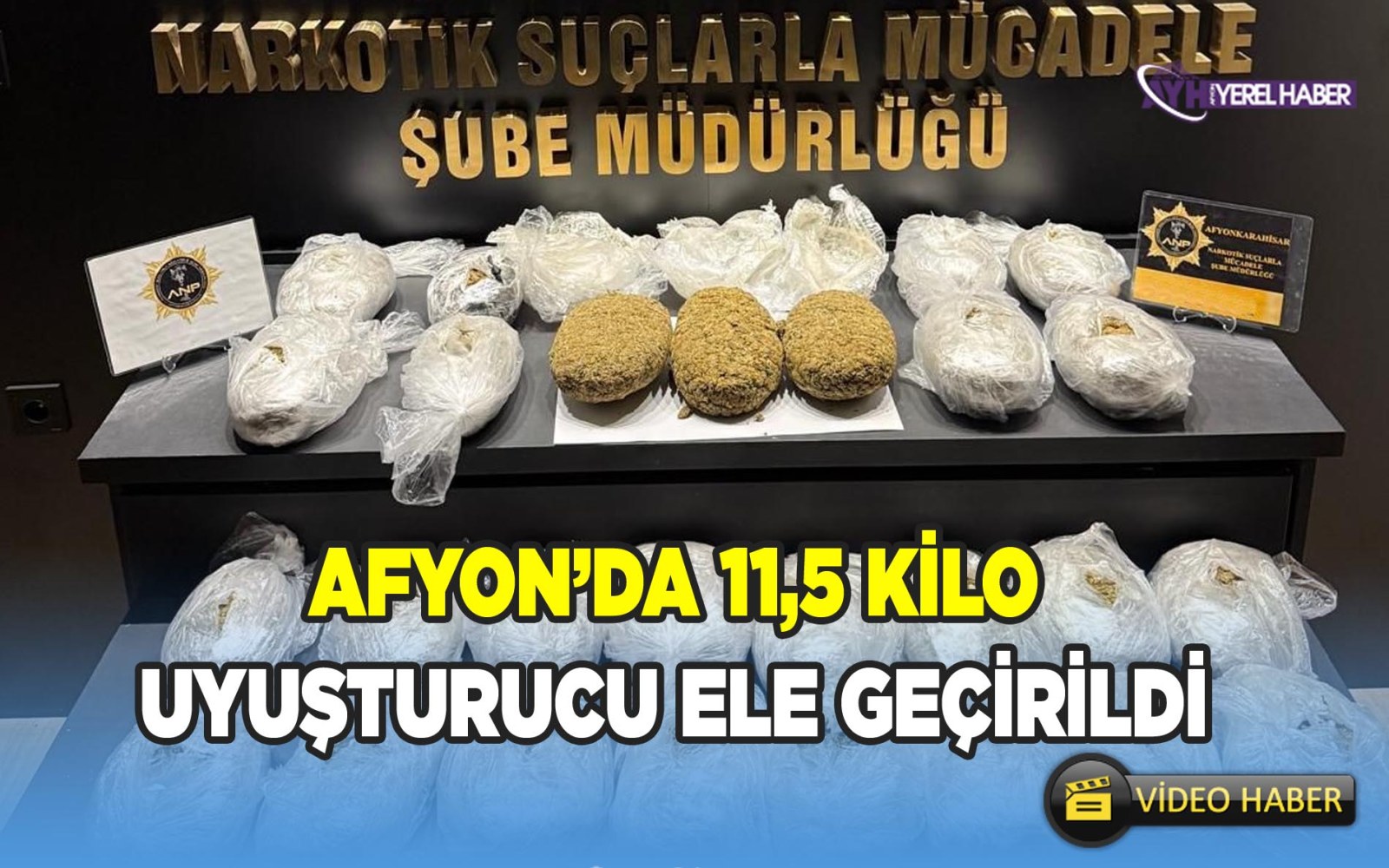 Afyon Polisi operasyonla 11,5 Kilo Uyuşturucuyu ele geçirdi